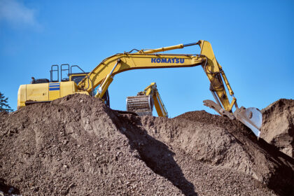 Machines dig soil.