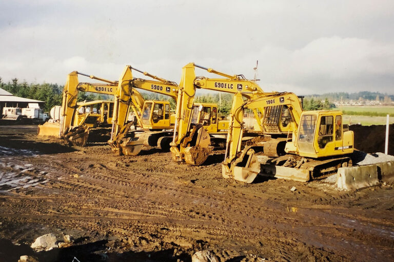 An older colour photo of excavation equipment.